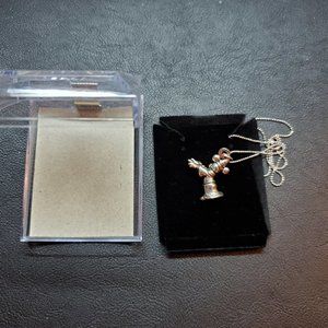 MICKEY MOUSE STERLING SILVER SORCERER PENDENT AND CHAIN